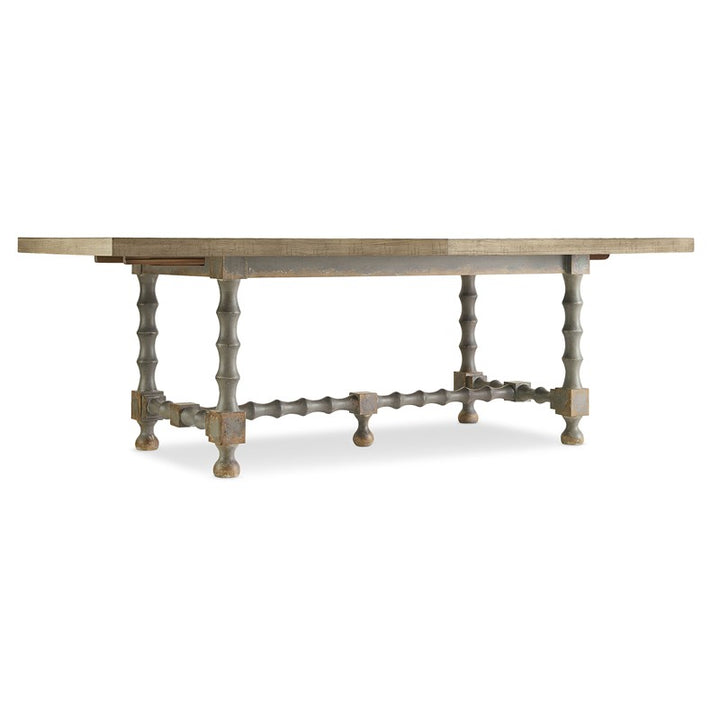 Ciao Bella - 84" Trestle Table With 2-18" Leaves - Natural / Gray