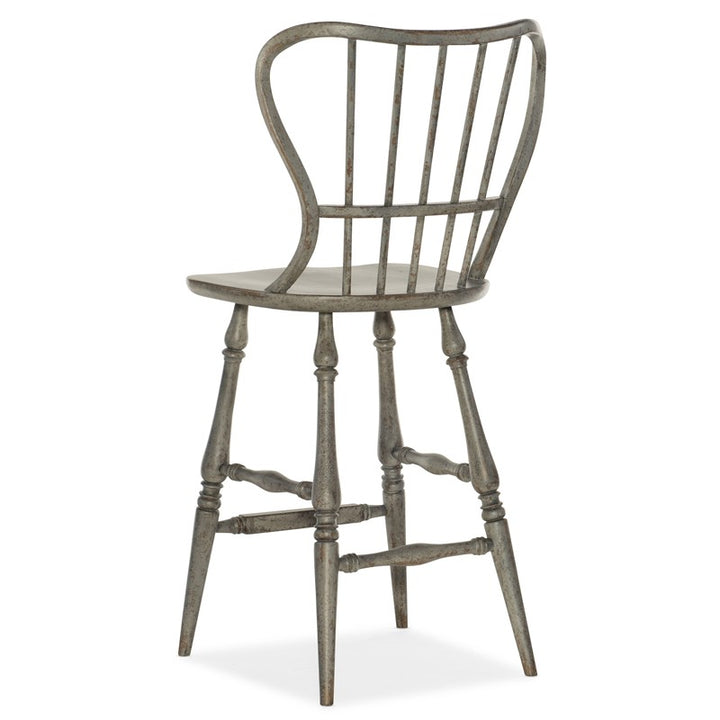 Ciao Bella - Spindle Back Bar Stool - Speckled Gray