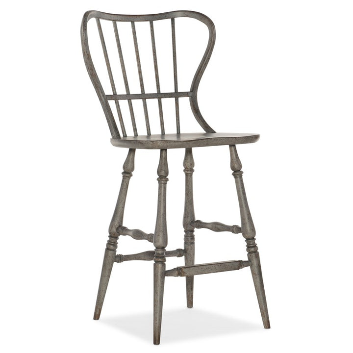 Ciao Bella - Spindle Back Bar Stool - Speckled Gray