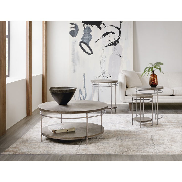 Commerce And Market - Round End Table - Dark Gray