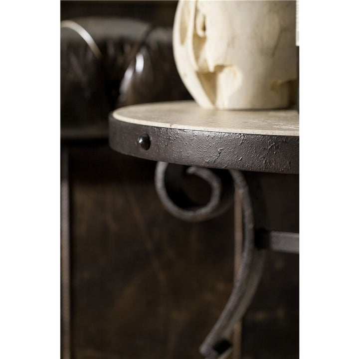 Hill Country - Luckenbach Metal And Stone End Table