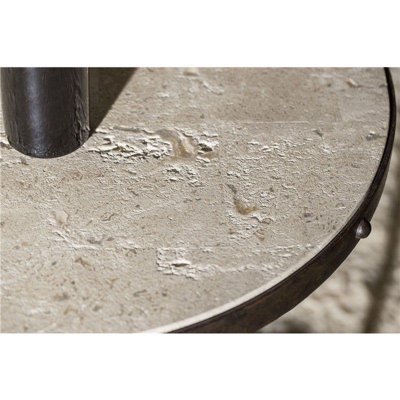 Hill Country - Luckenbach Metal And Stone End Table