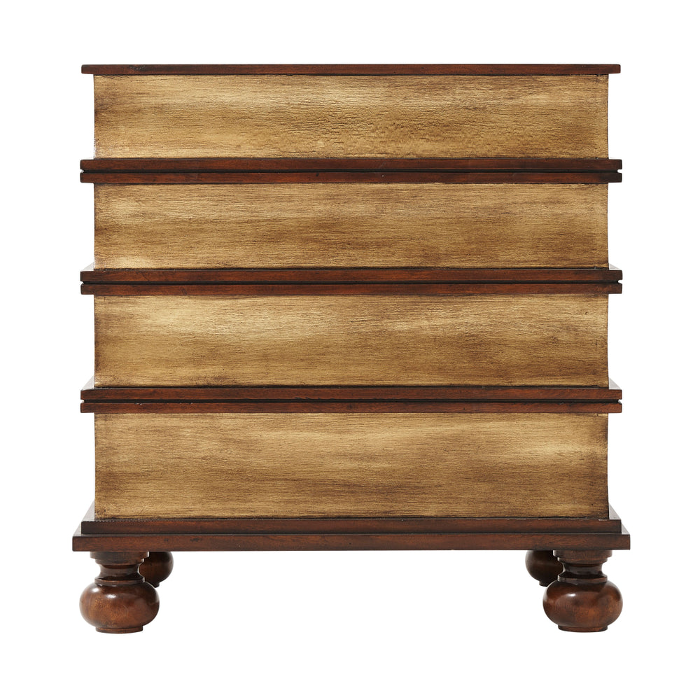 Hand Carved and Gilt Faux Book Nightstand