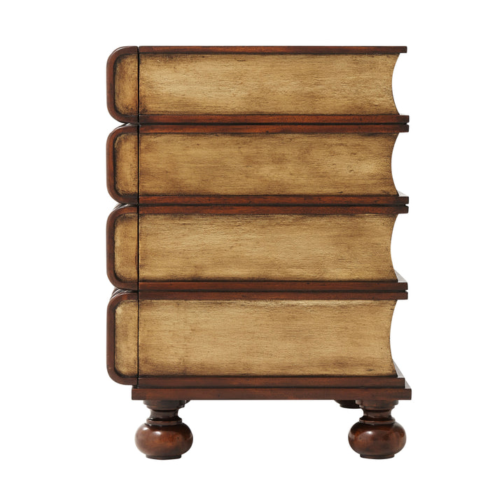 Hand Carved and Gilt Faux Book Nightstand