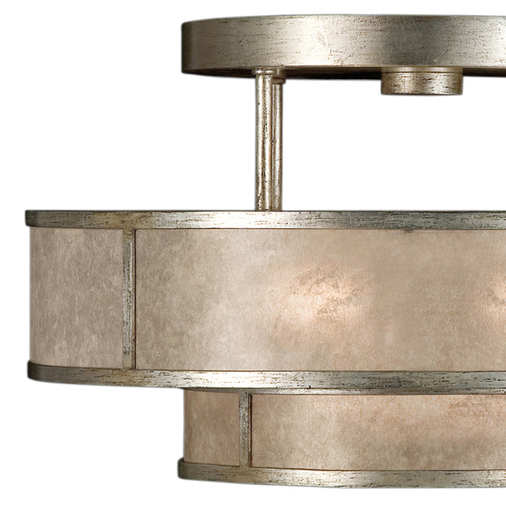 Singapore Moderne 24" Round Semi-Flush Mount