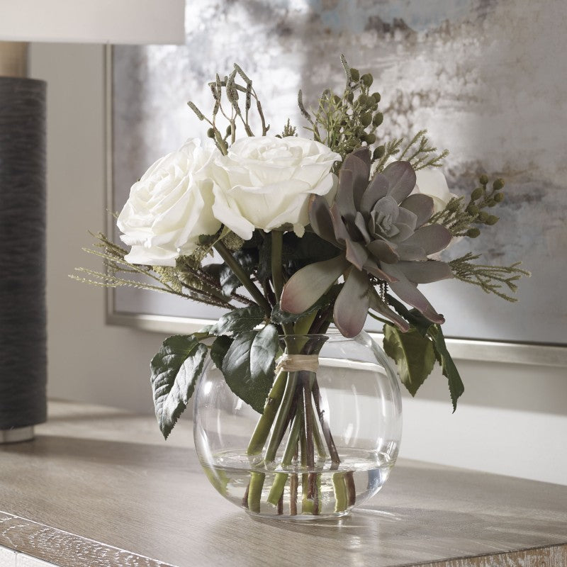 Belmonte - Floral Bouquet & Vase - Green