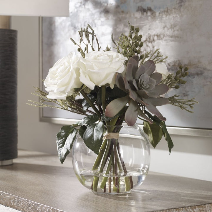 Belmonte - Floral Bouquet & Vase - Green