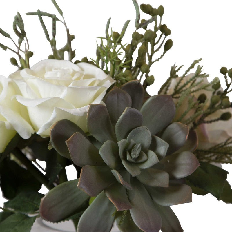 Belmonte - Floral Bouquet & Vase - Green