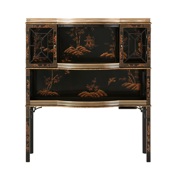 Chocolate Garden Bar & Curio Cabinet