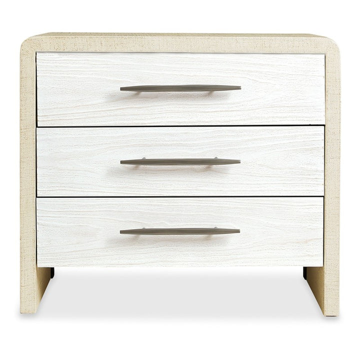 Cascade - 3-Drawer Nightstand - Beige / White