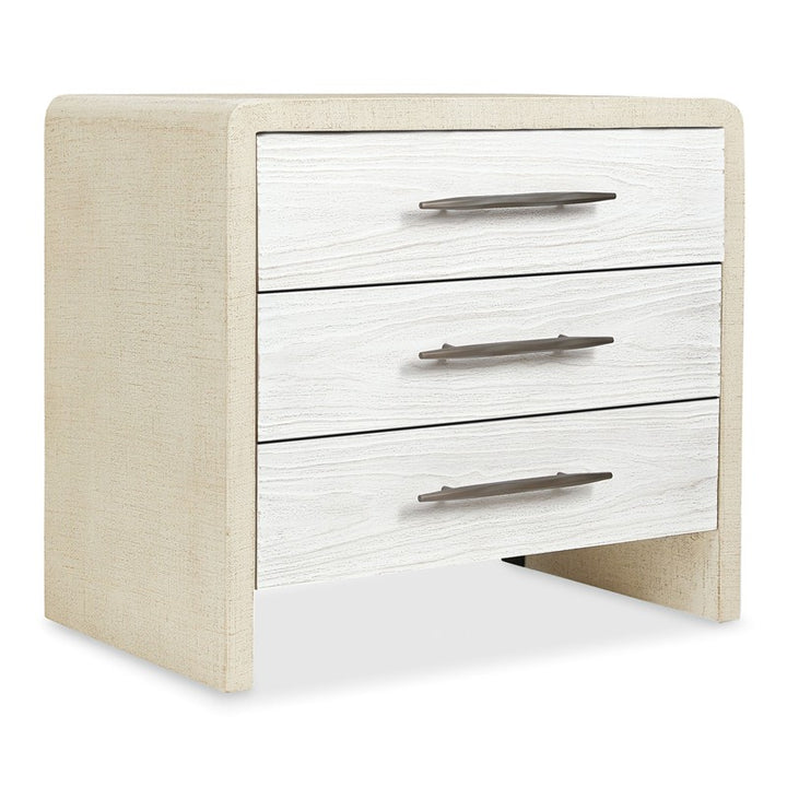 Cascade - 3-Drawer Nightstand - Beige / White