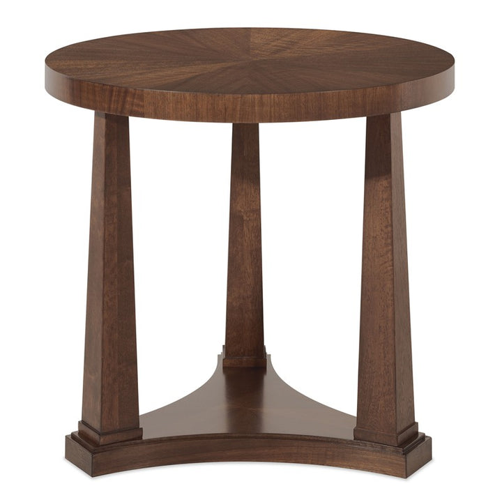 Archives - Round End Table - Dark Brown