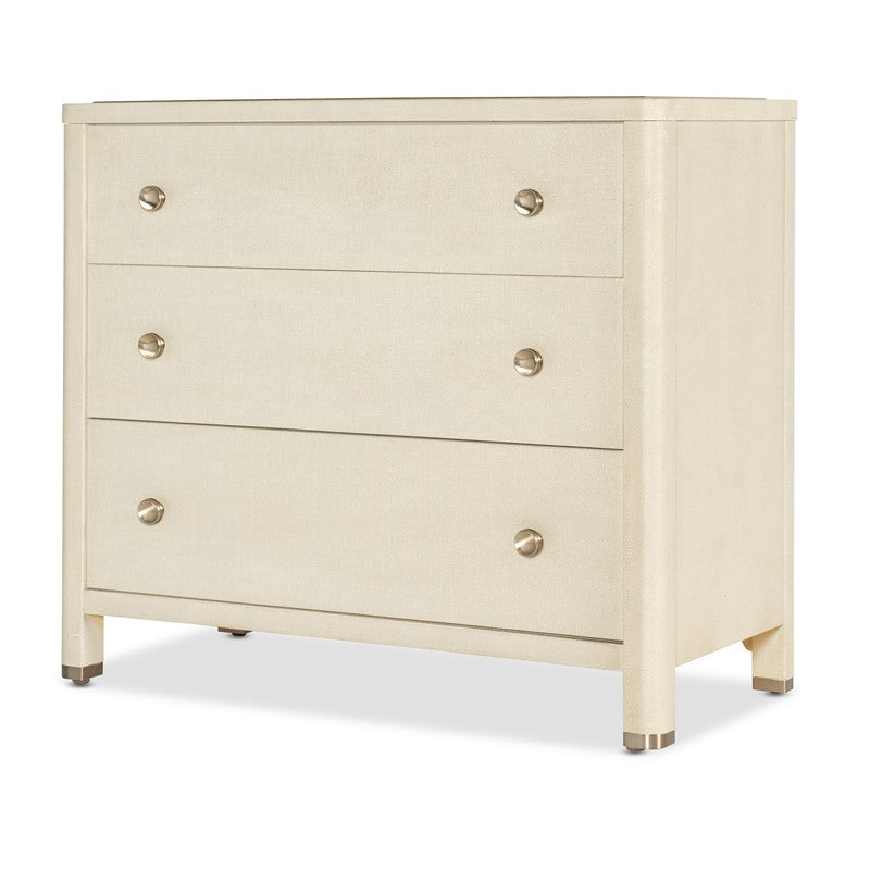 Archives - Raffia Three-Drawer Chest - Beige