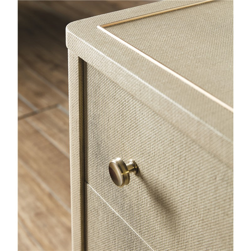 Archives - Raffia Three-Drawer Chest - Beige