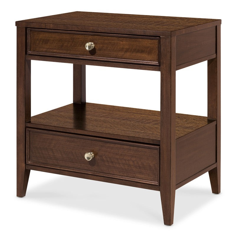 Archives - Two-Drawer Nightstand - Dark Brown