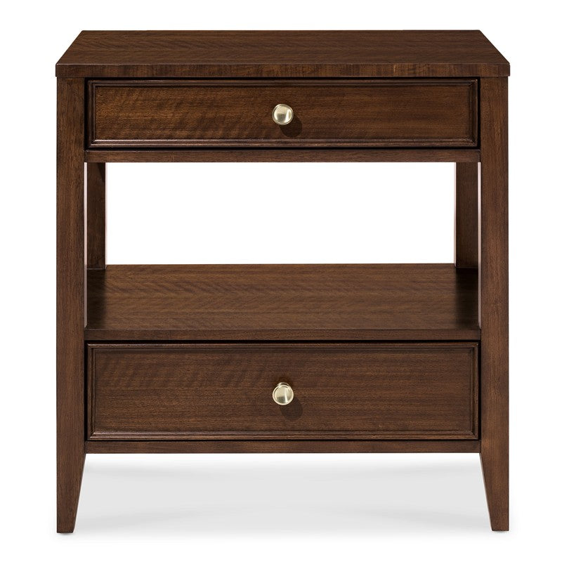 Archives - Two-Drawer Nightstand - Dark Brown