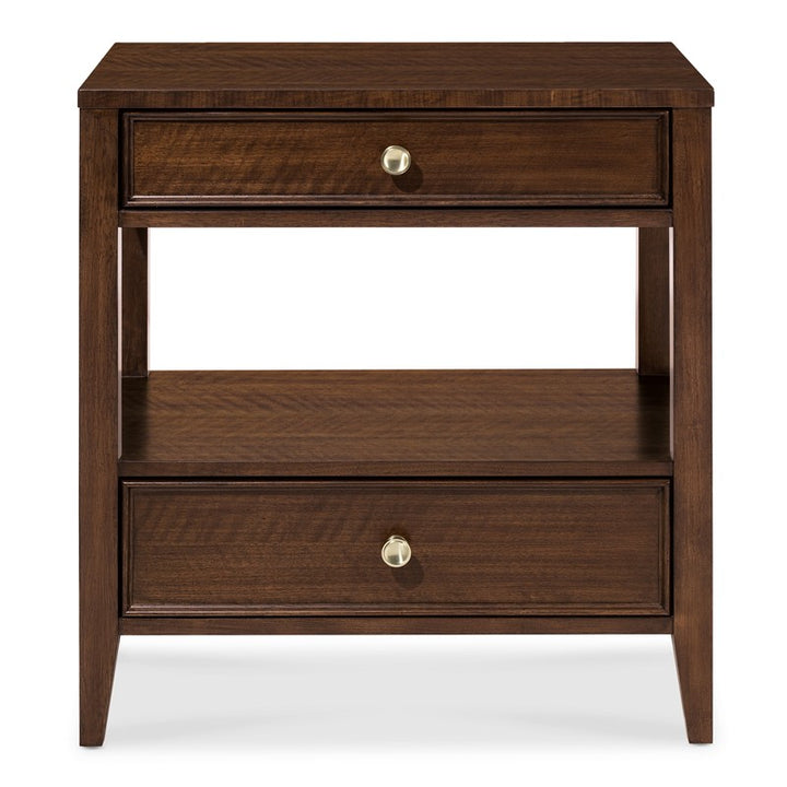 Archives - Two-Drawer Nightstand - Dark Brown