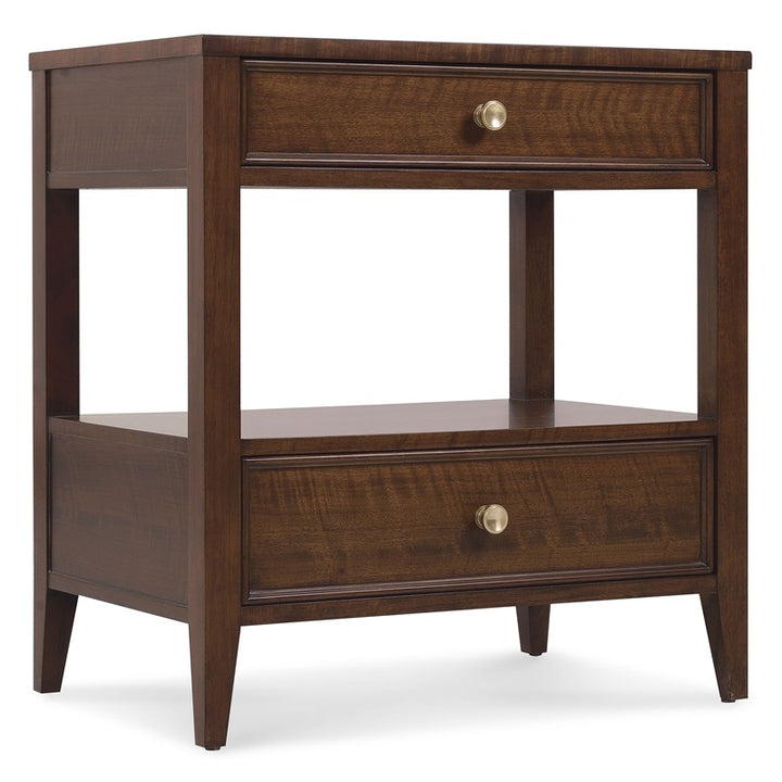 Archives - Two-Drawer Nightstand - Dark Brown
