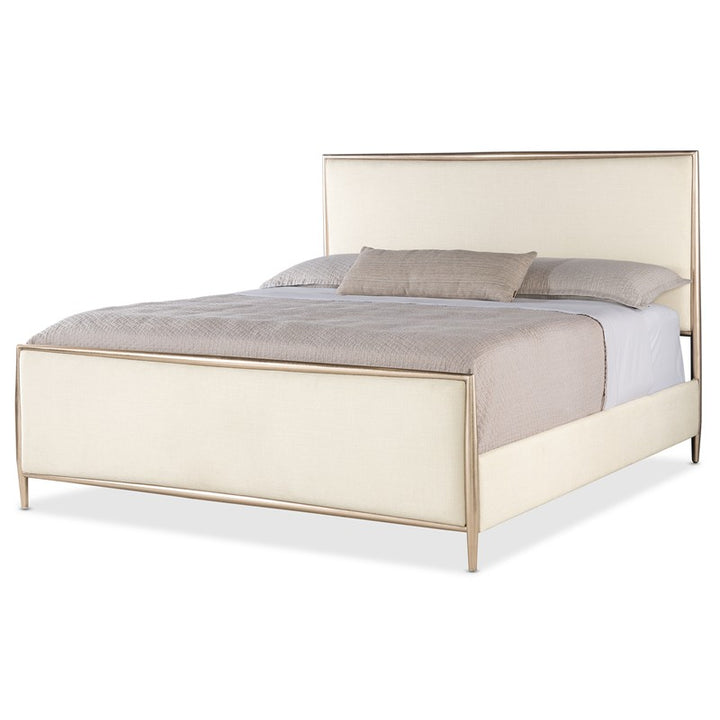Westwood - King Upholstered Metal Bed - Beige