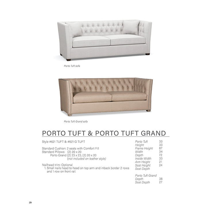 Porto Tuft Grand Sofa