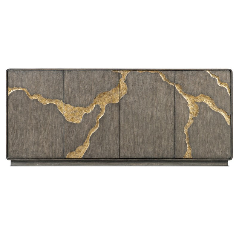 Melange - Fissured Entertainment Credenza - Dark Gray