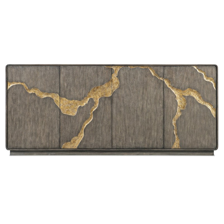 Melange - Fissured Entertainment Credenza - Dark Gray