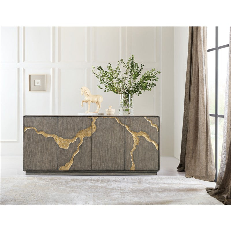 Melange - Fissured Entertainment Credenza - Dark Gray