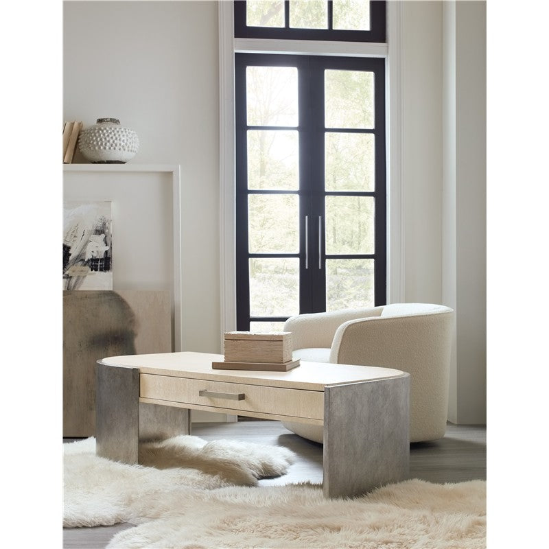 Melange - Silverfrost Cocktail Table - Pearl Silver