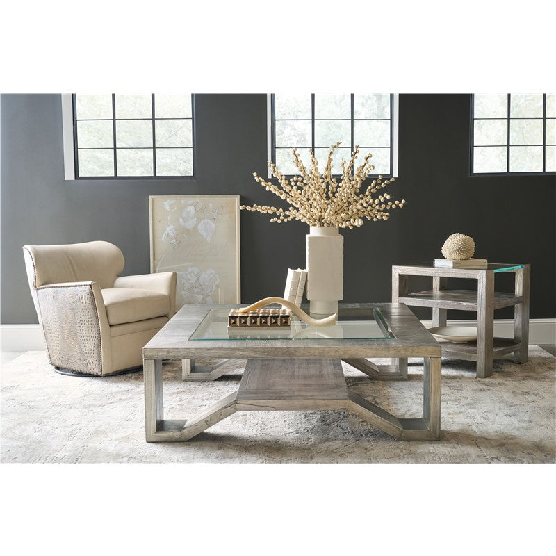 Melange - Saber Cocktail Table - Pearl Silver
