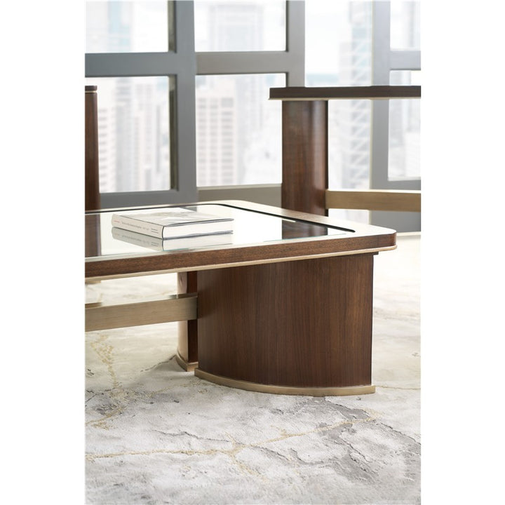 Melange - Contours Cocktail Table - Dark Brown