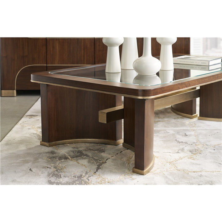 Melange - Contours Cocktail Table - Dark Brown