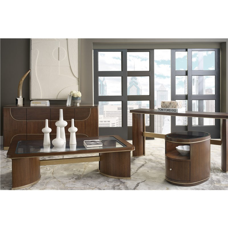 Melange - Contours Cocktail Table - Dark Brown