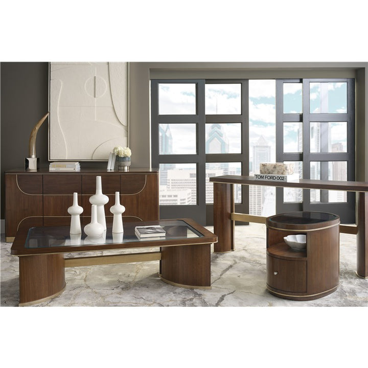 Melange - Contours Cocktail Table - Dark Brown