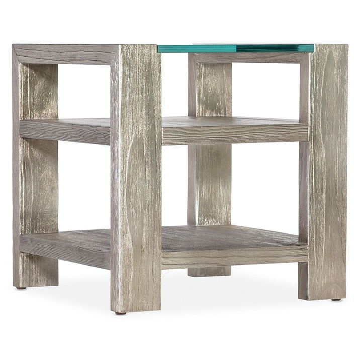 Melange - Saber End Table - Pearl Silver
