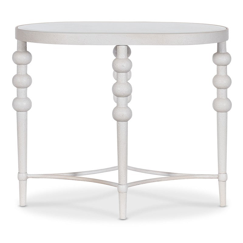 Melange - On The Bright Side Oval End Table - White
