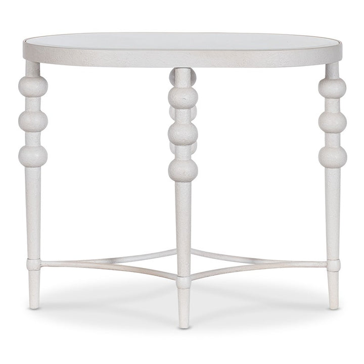 Melange - On The Bright Side Oval End Table - White