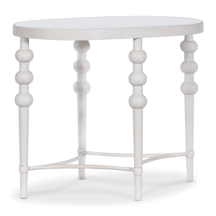 Melange - On The Bright Side Oval End Table - White