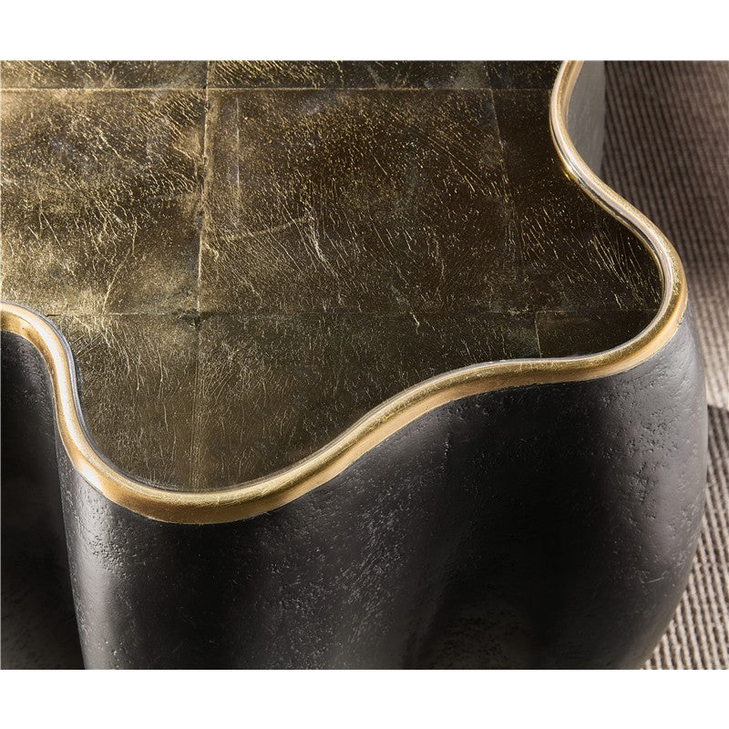 Melange - Even And Flow Round End Table - Black
