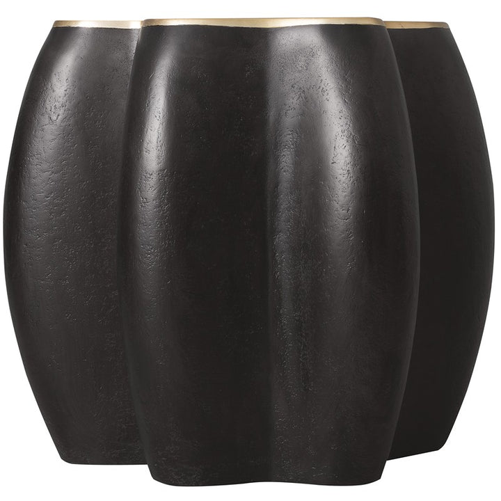 Melange - Even And Flow Round End Table - Black