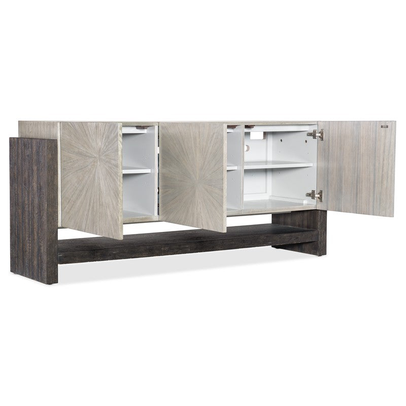 Melange - Ground Perspective Credenza - Pearl Silver