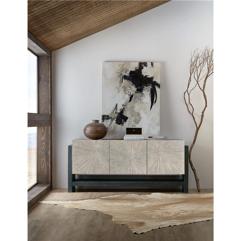 Melange - Ground Perspective Credenza - Pearl Silver