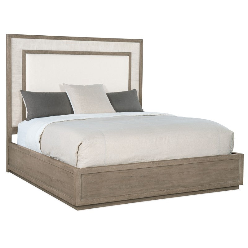 Serenity - Rookery Queen Upholstered Panel Bed - Dark Brown