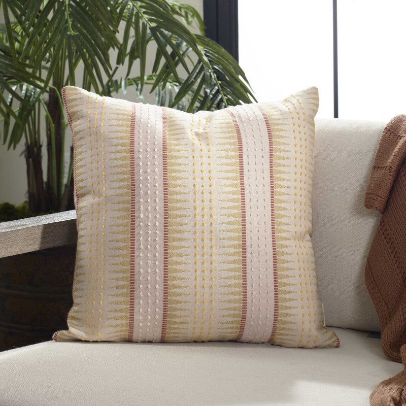 Backgammon - Petal Outdoor Pillow - Pink / Yellow
