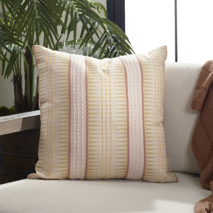 Backgammon - Petal Outdoor Pillow - Pink / Yellow
