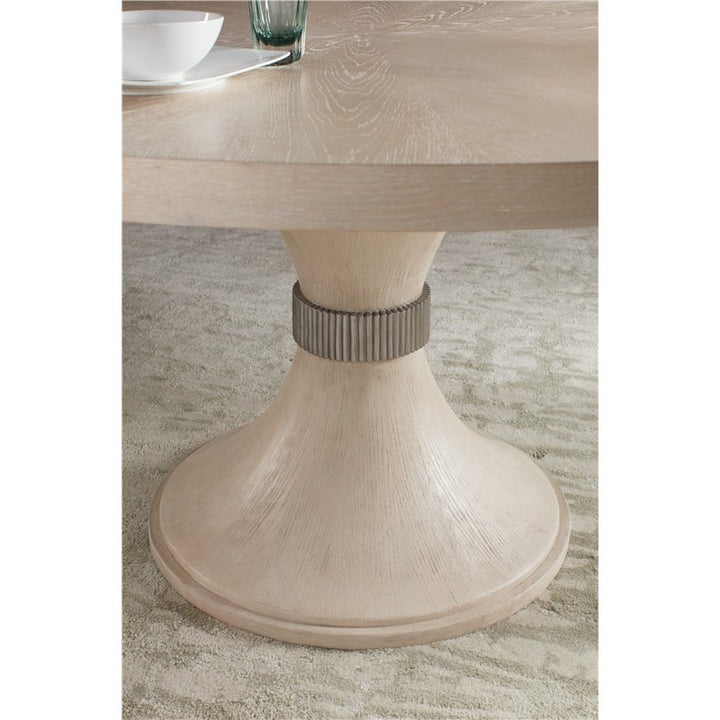 Nouveau Chic - Round Pedestal Dining Table - Light Brown