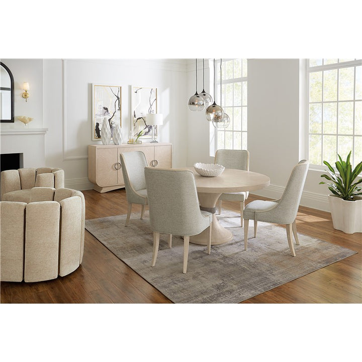 Nouveau Chic - Round Pedestal Dining Table - Light Brown