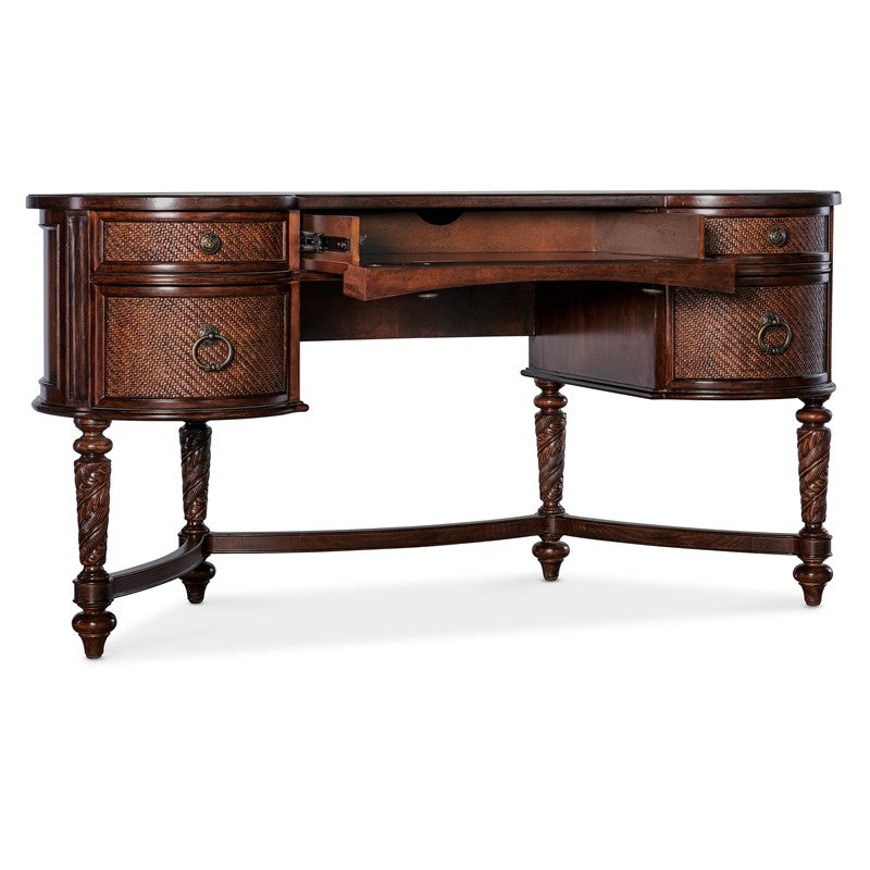 Charleston - Kidney Writing Desk - Dark Brown