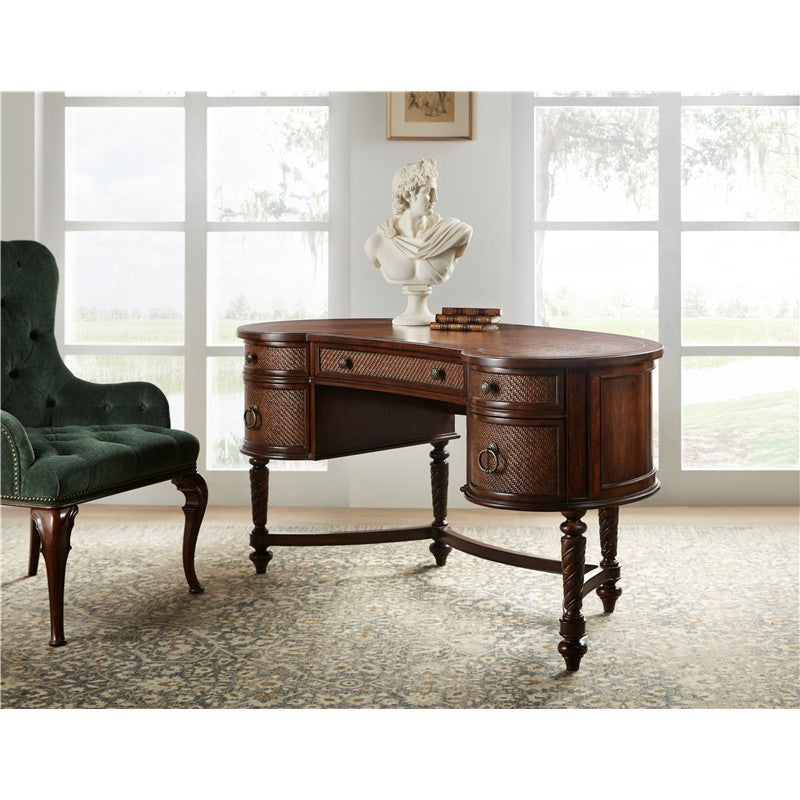 Charleston - Kidney Writing Desk - Dark Brown