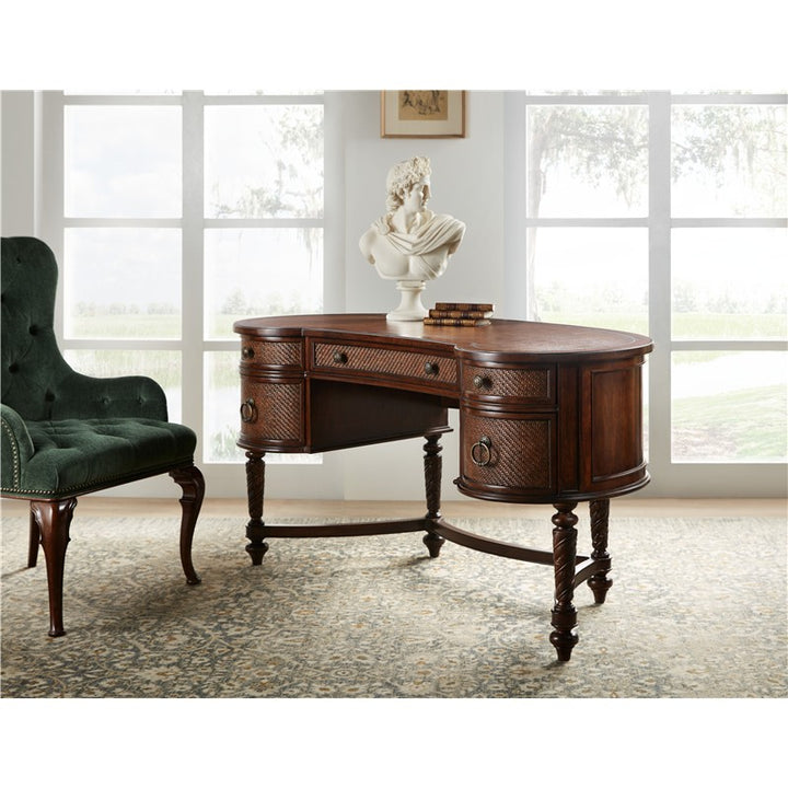 Charleston - Kidney Writing Desk - Dark Brown