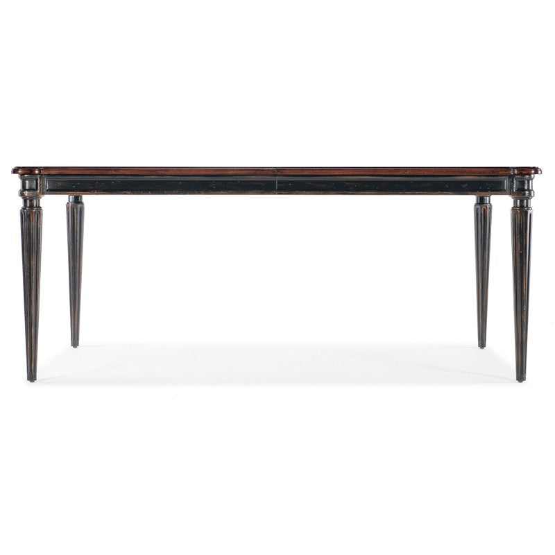 Charleston - Rectangle Leg Dining Table With 2-22" leaves - Dark Brown